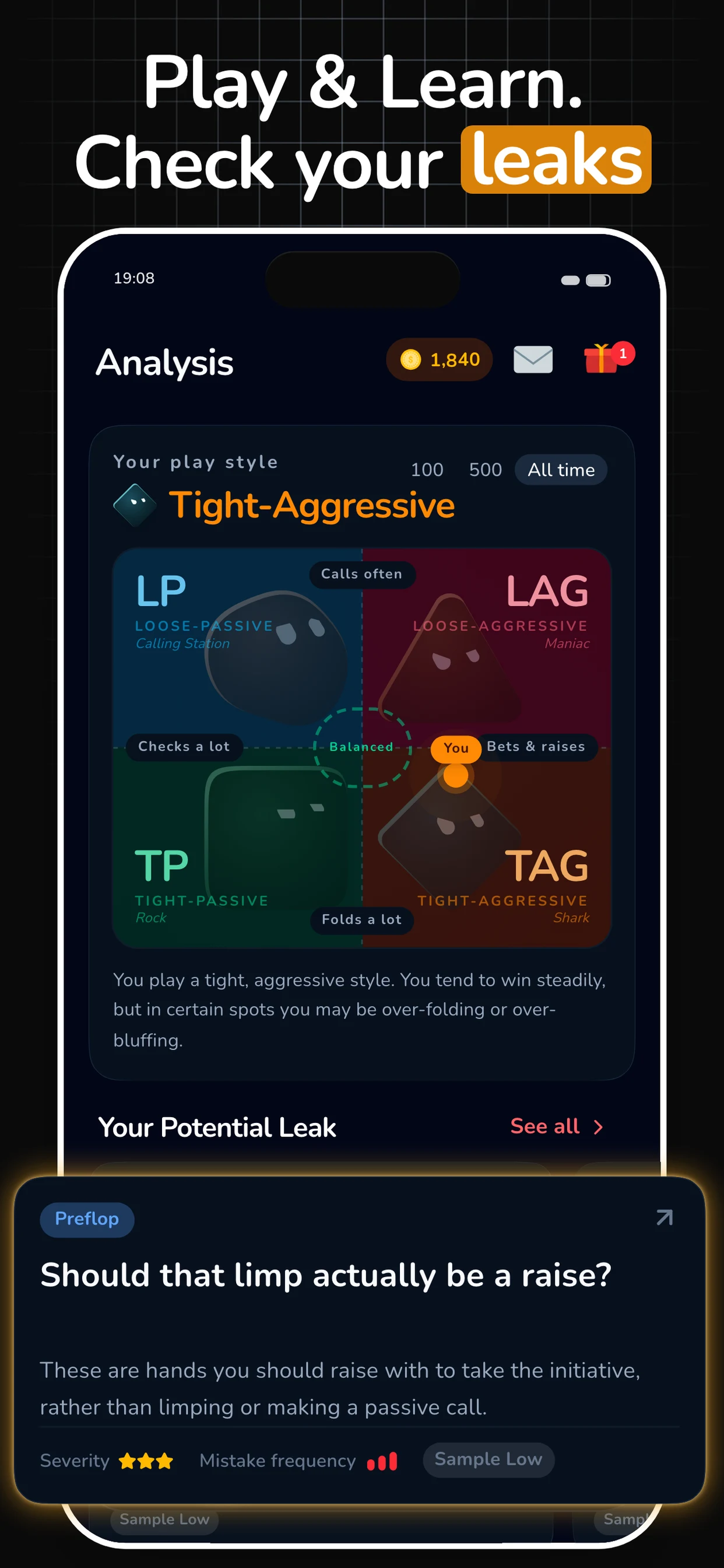 POKER Q'z: GTO Poker Trainer screenshot